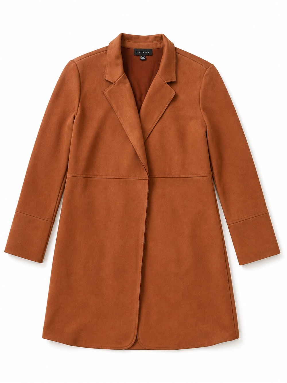 Premise Women's Suede-Feel Trench Coat in Rust